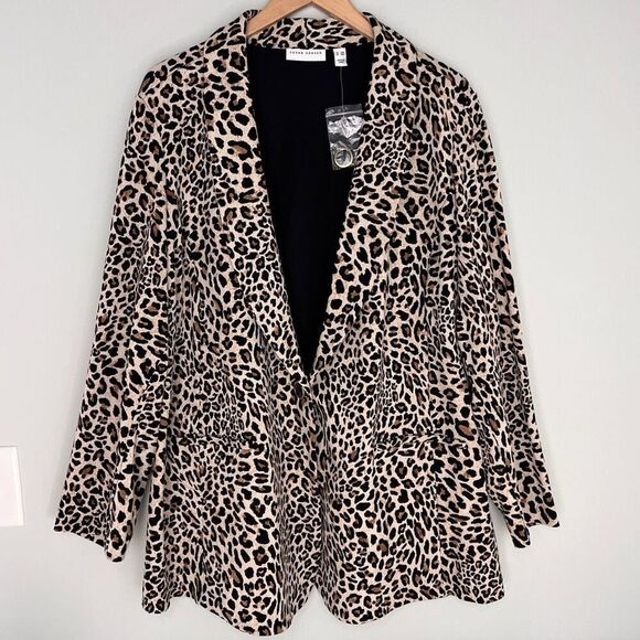Susan Graver NWT 3XP Leopard Animal Print Knit Jacket - Picture 1 of 12